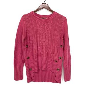 G.H. Bass & Co Mauve Pink Casual Preppy Cable Knit Crewneck Sweater Nwt New